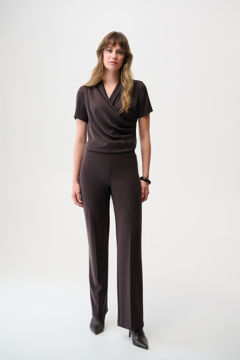 Wickelshirt - Satin und Jersey