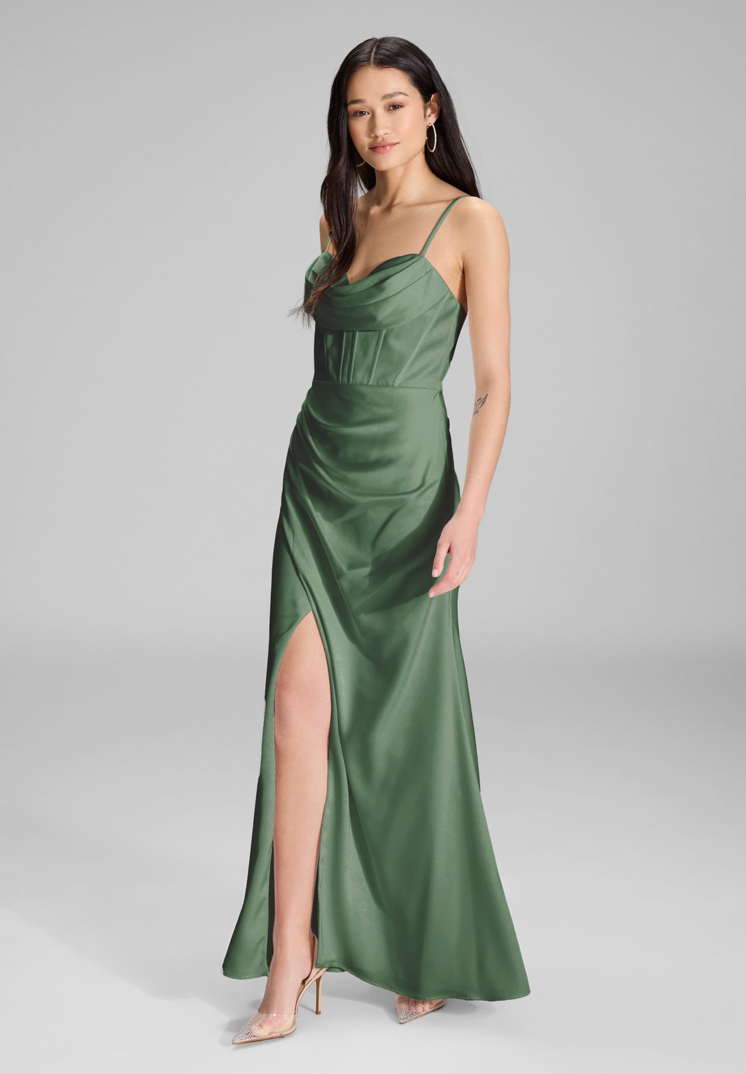 Satinkleid - Drapierung