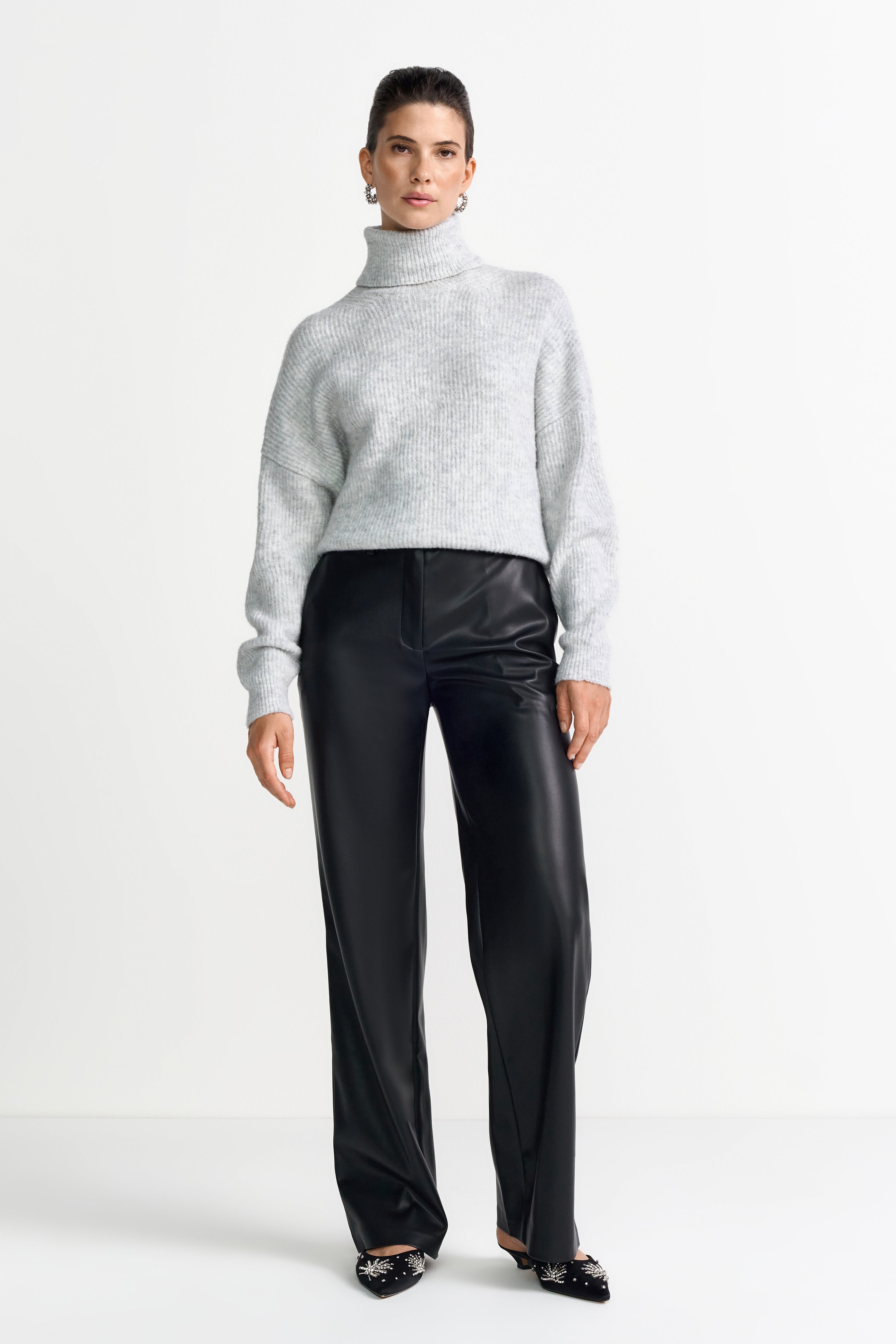 Rollkragenpullover - Wollmix