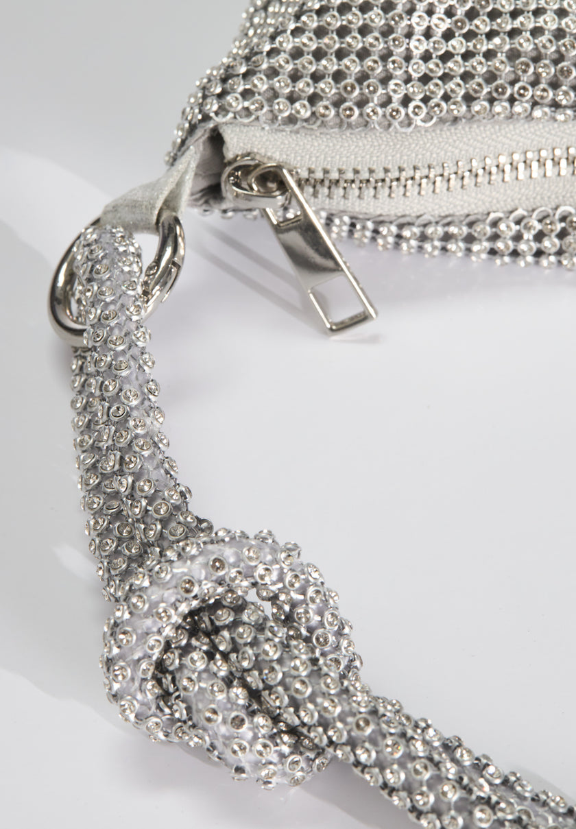 Abendtasche aus glänzendem Strassgewebe
