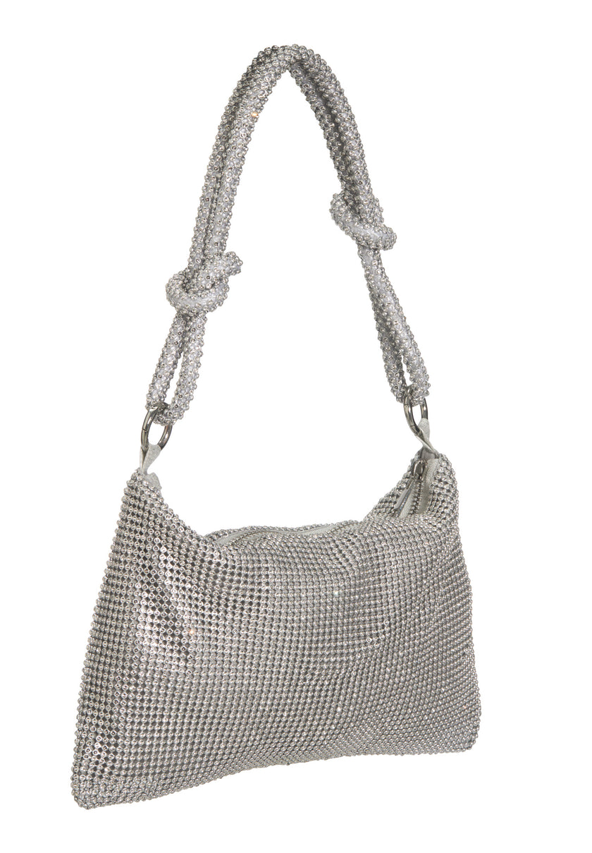 Abendtasche aus glänzendem Strassgewebe