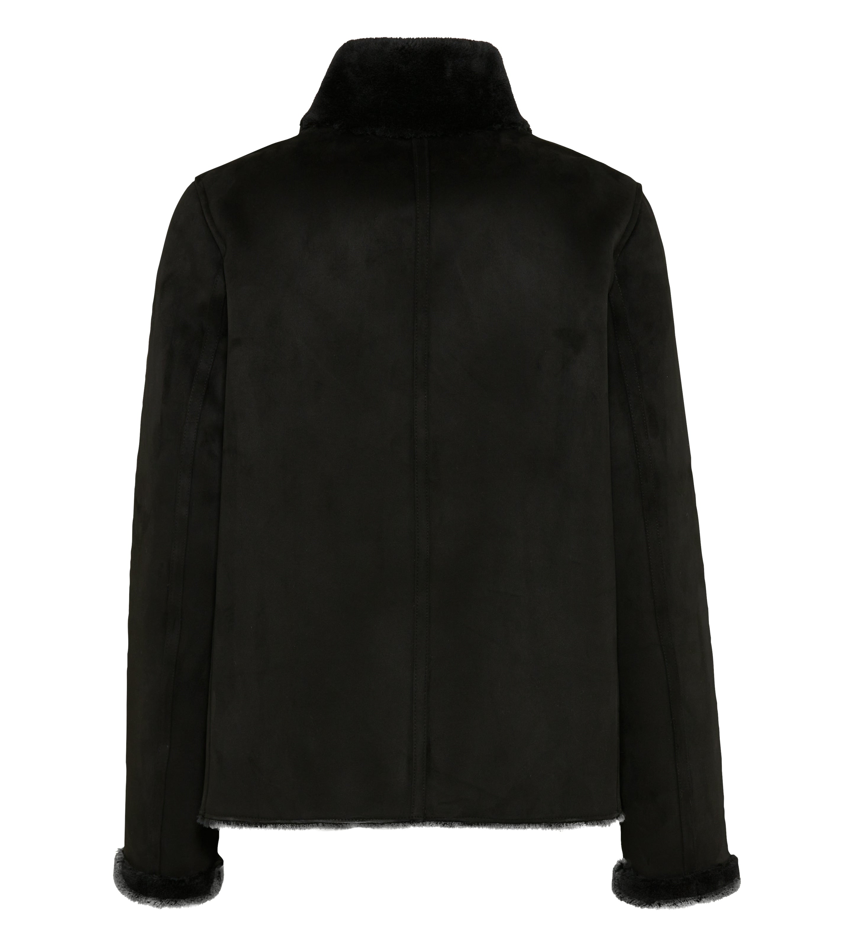 Webpelzjacke - Lederimitat
