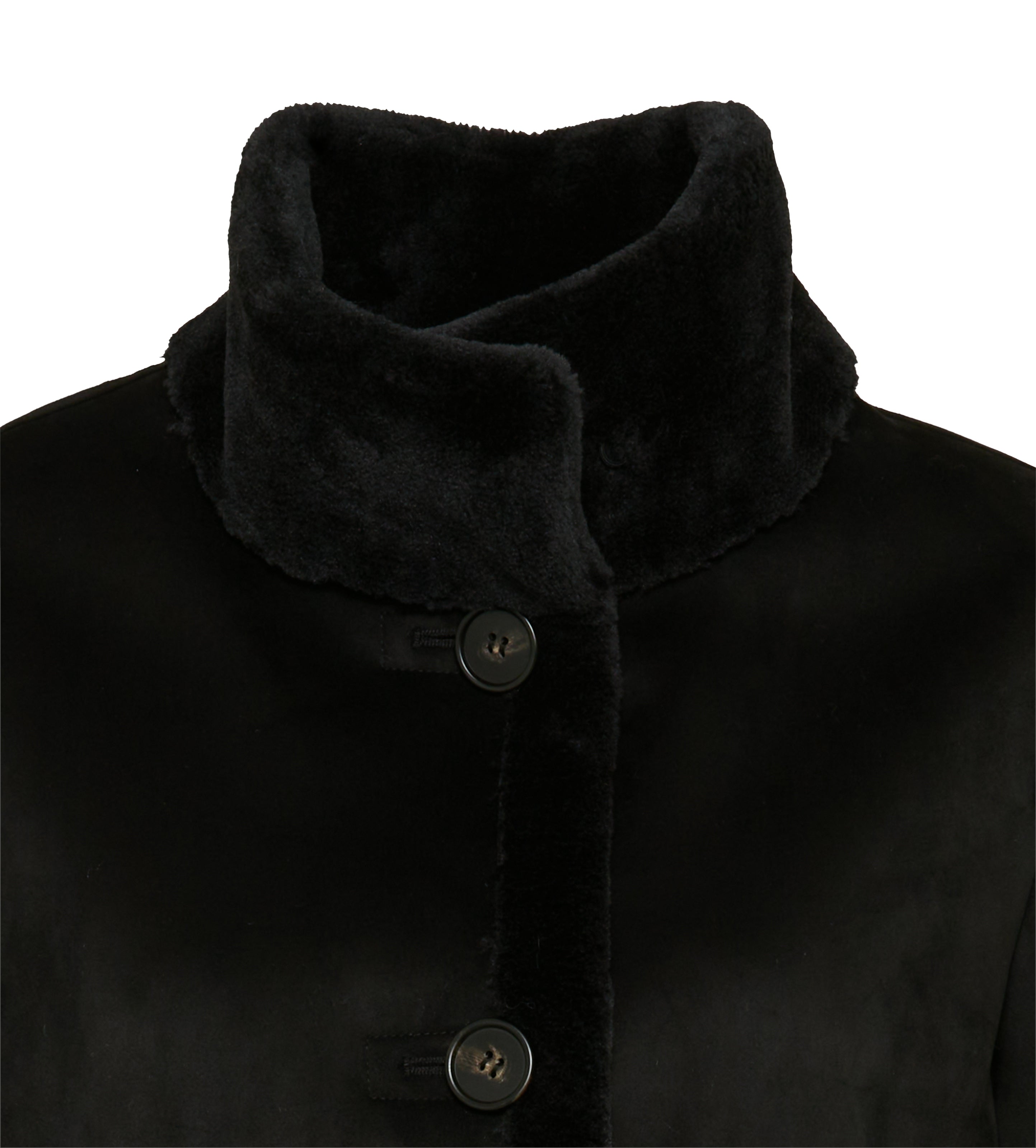 Webpelzjacke - Lederimitat