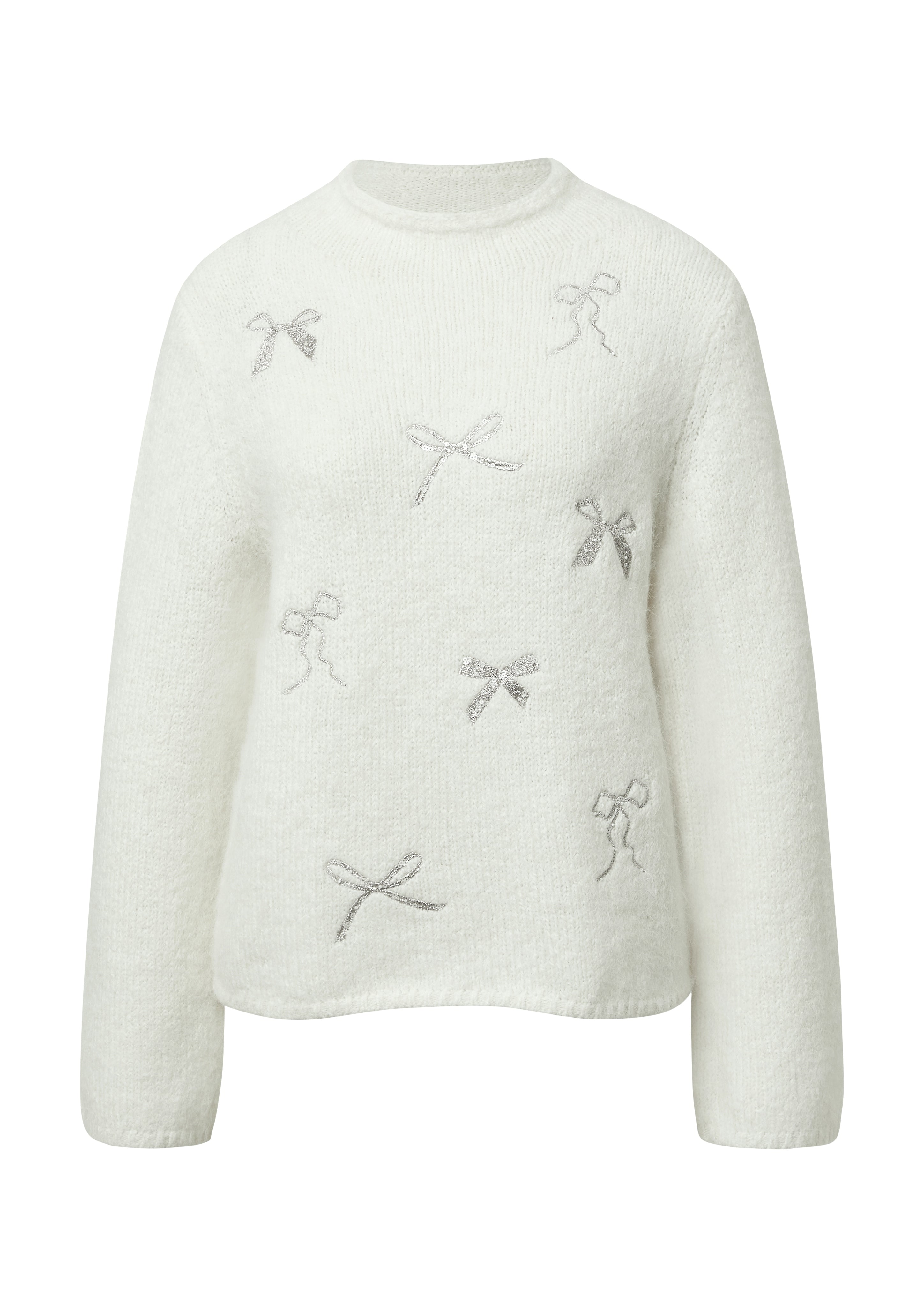 Strickpullover - Schleifenstickerei