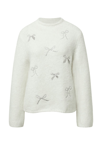 Strickpullover - Schleifenstickerei