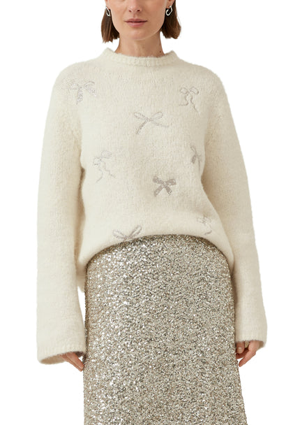 Strickpullover - Schleifenstickerei