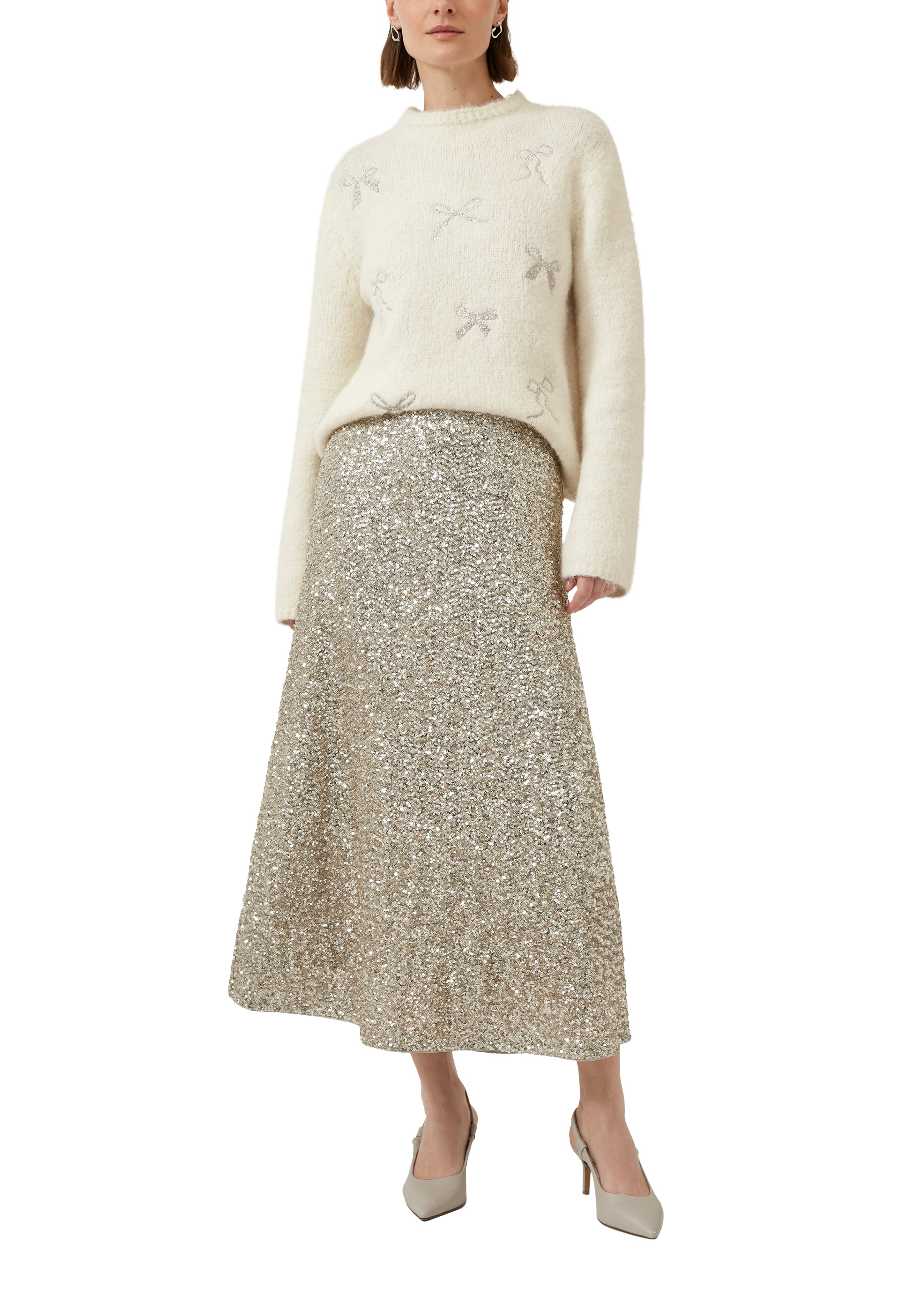 Strickpullover - Schleifenstickerei