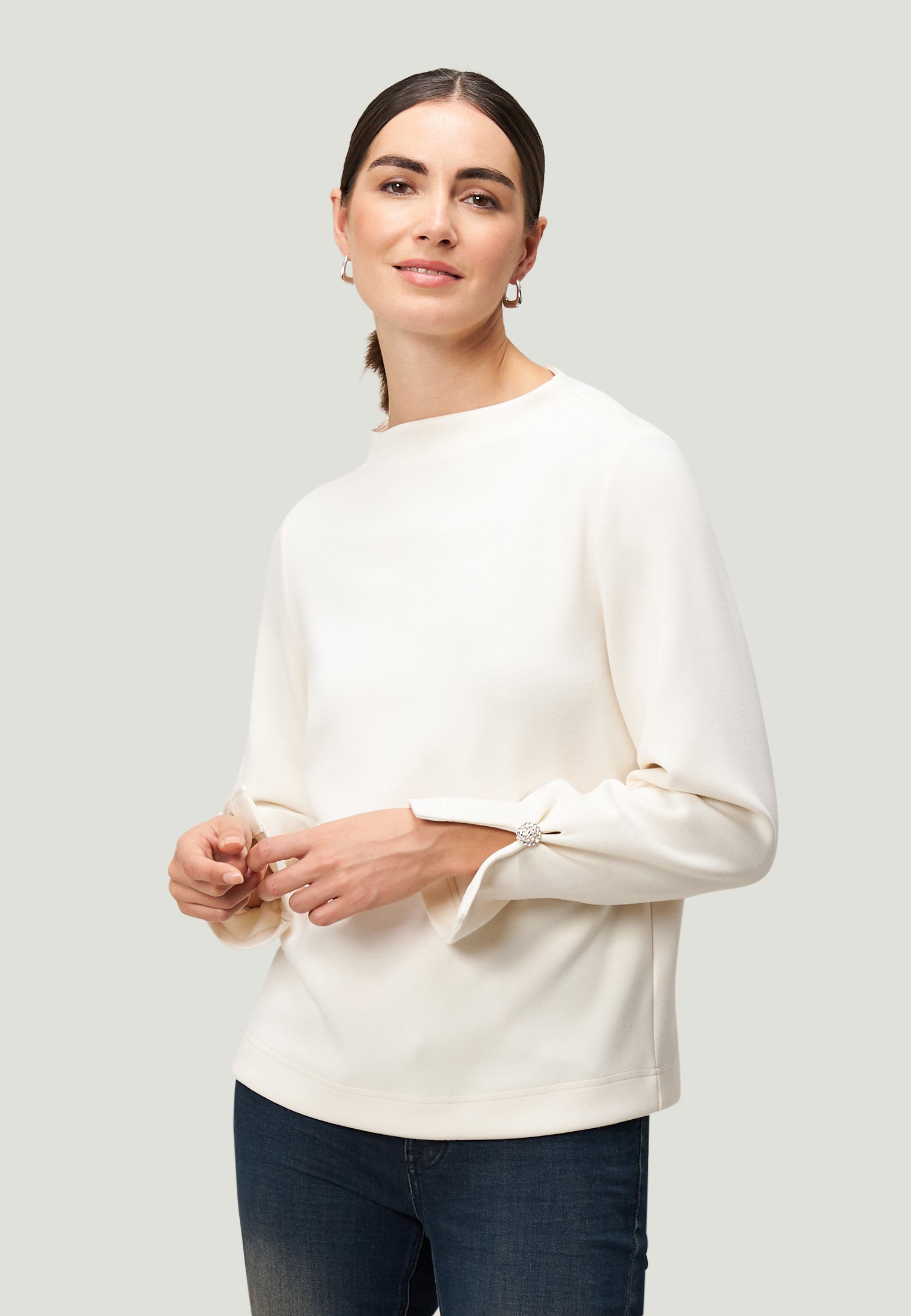 Sweatshirt - Glitzerknopf