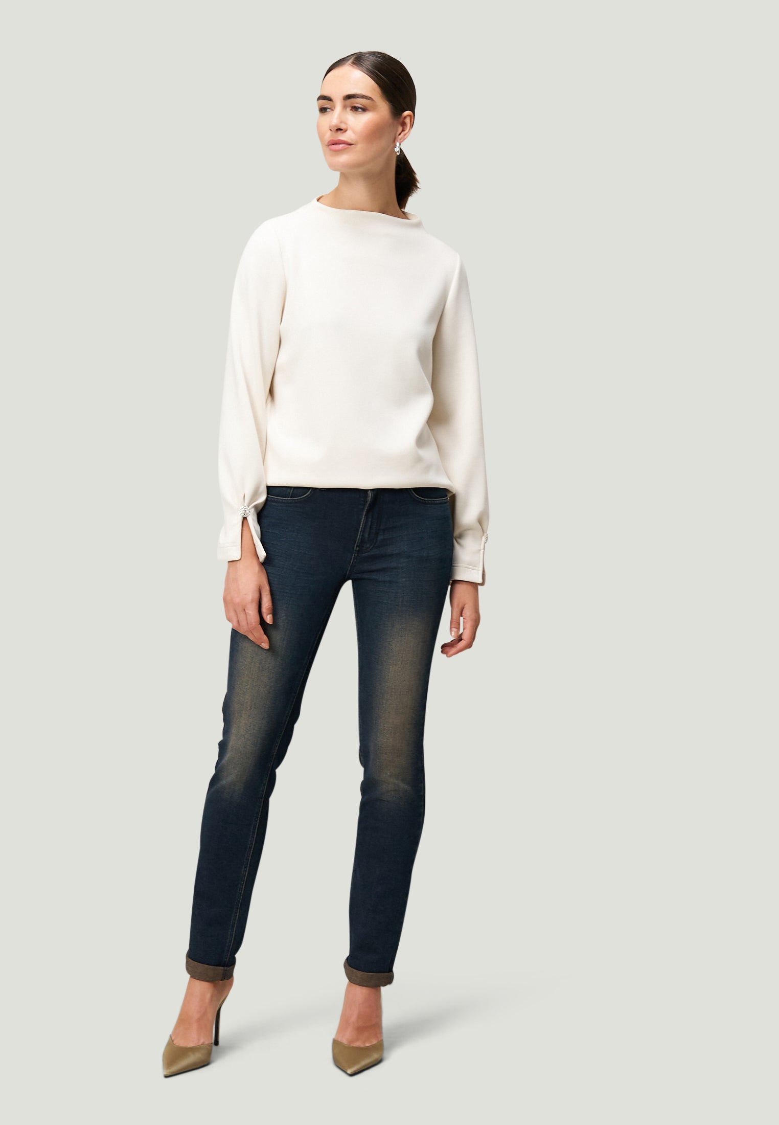 Sweatshirt - Glitzerknopf