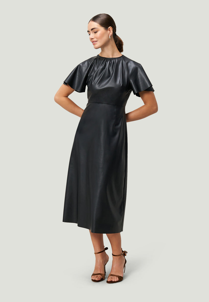Midikleid - Lederoptik