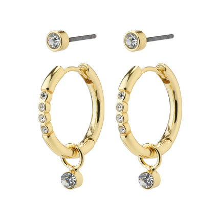 ELNA Kristallohrringe 2in1 gold