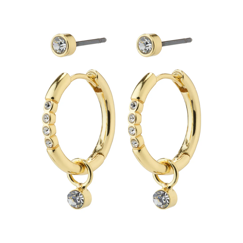 ELNA Kristallohrringe 2in1 gold