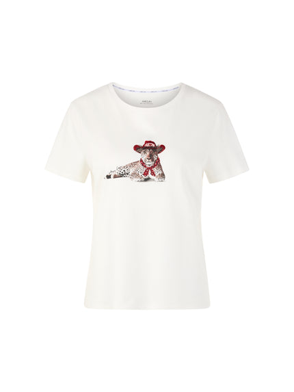 Baumwollshirt - Leopard-Motiv