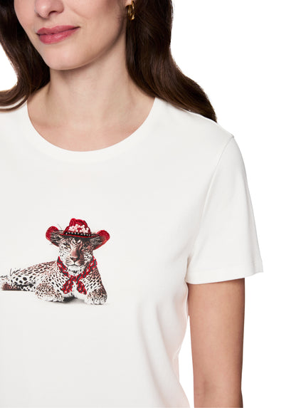 Baumwollshirt - Leopard-Motiv