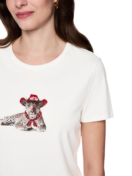 Baumwollshirt - Leopard-Motiv