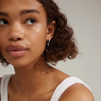 Kristallohrringe -ELNA- 2in1 versilbert