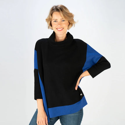 Colorblock Cape Pullover