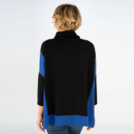 Colorblock Cape Pullover