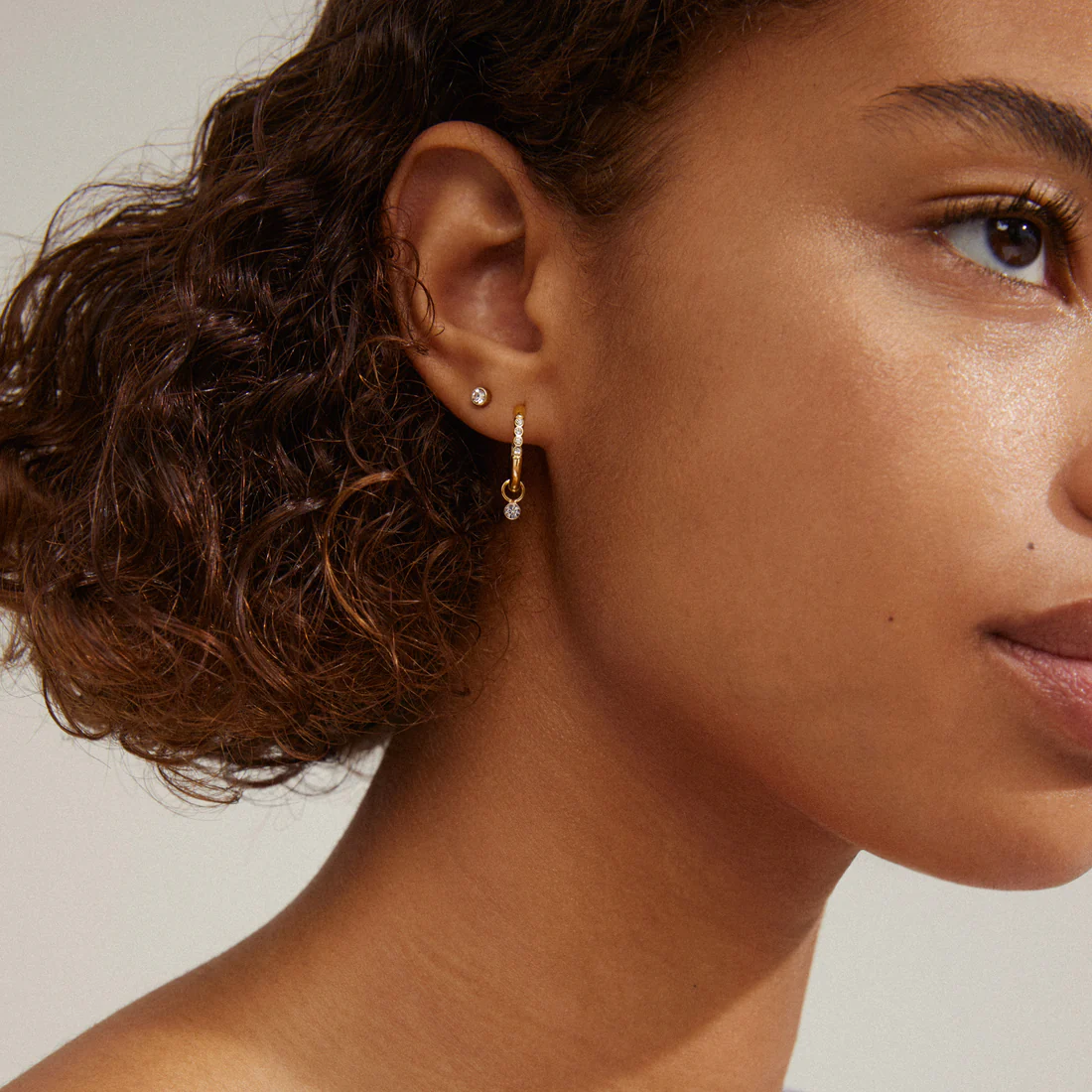 ELNA Kristallohrringe 2in1 gold