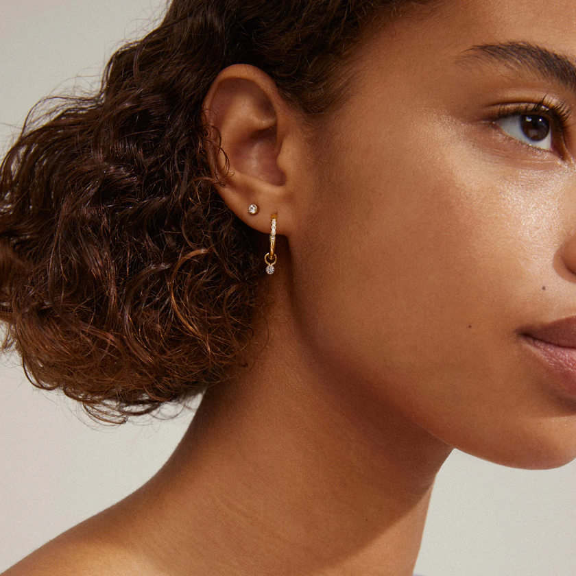 ELNA Kristallohrringe 2in1 gold