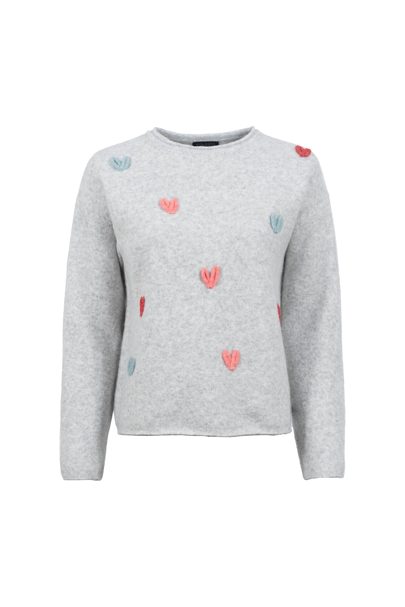 Strickpullover - Herzchen-Applikation