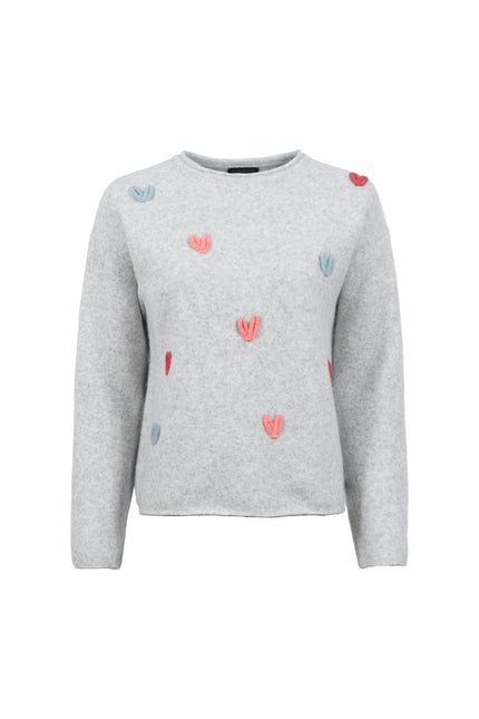 Strickpullover - Herzchen-Applikation