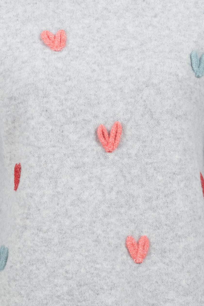 Strickpullover - Herzchen-Applikation