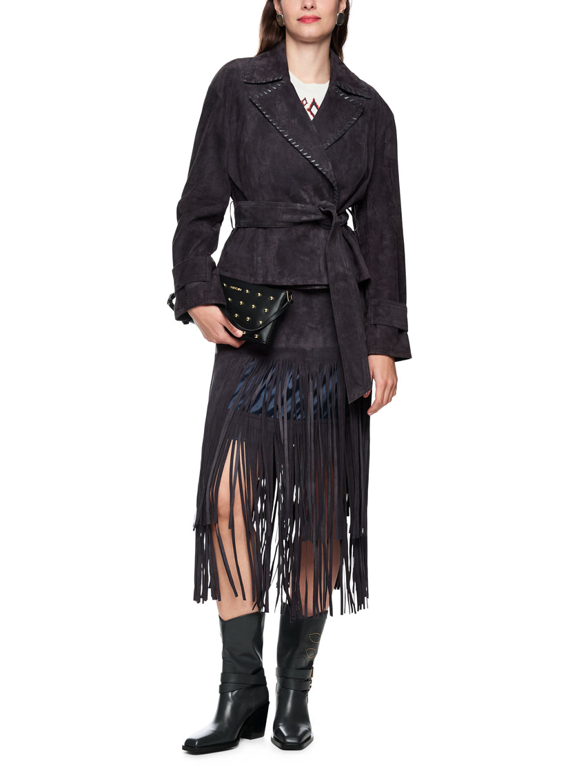 Echtlederjacke - Gürtel