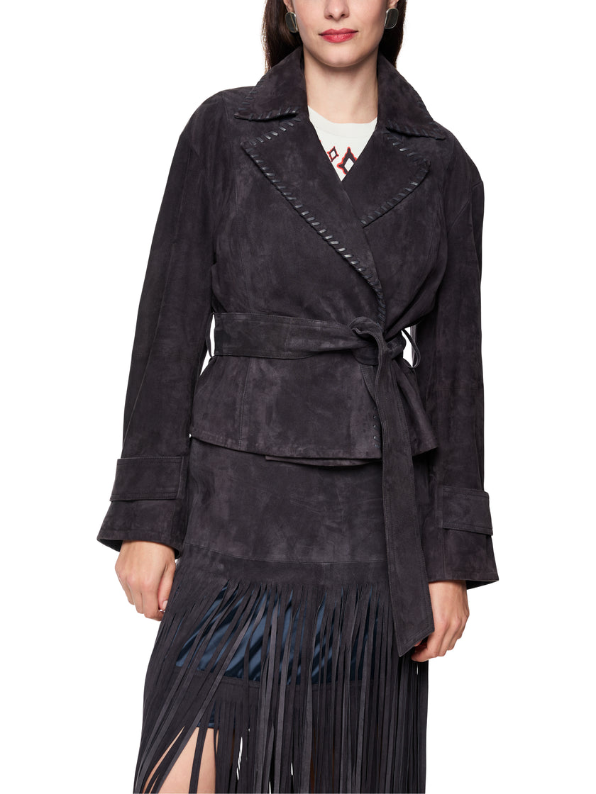 Echtlederjacke - Gürtel