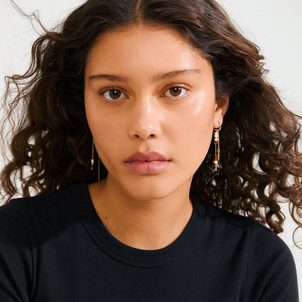 Kettenohrringe -BETWEEN- vergoldet