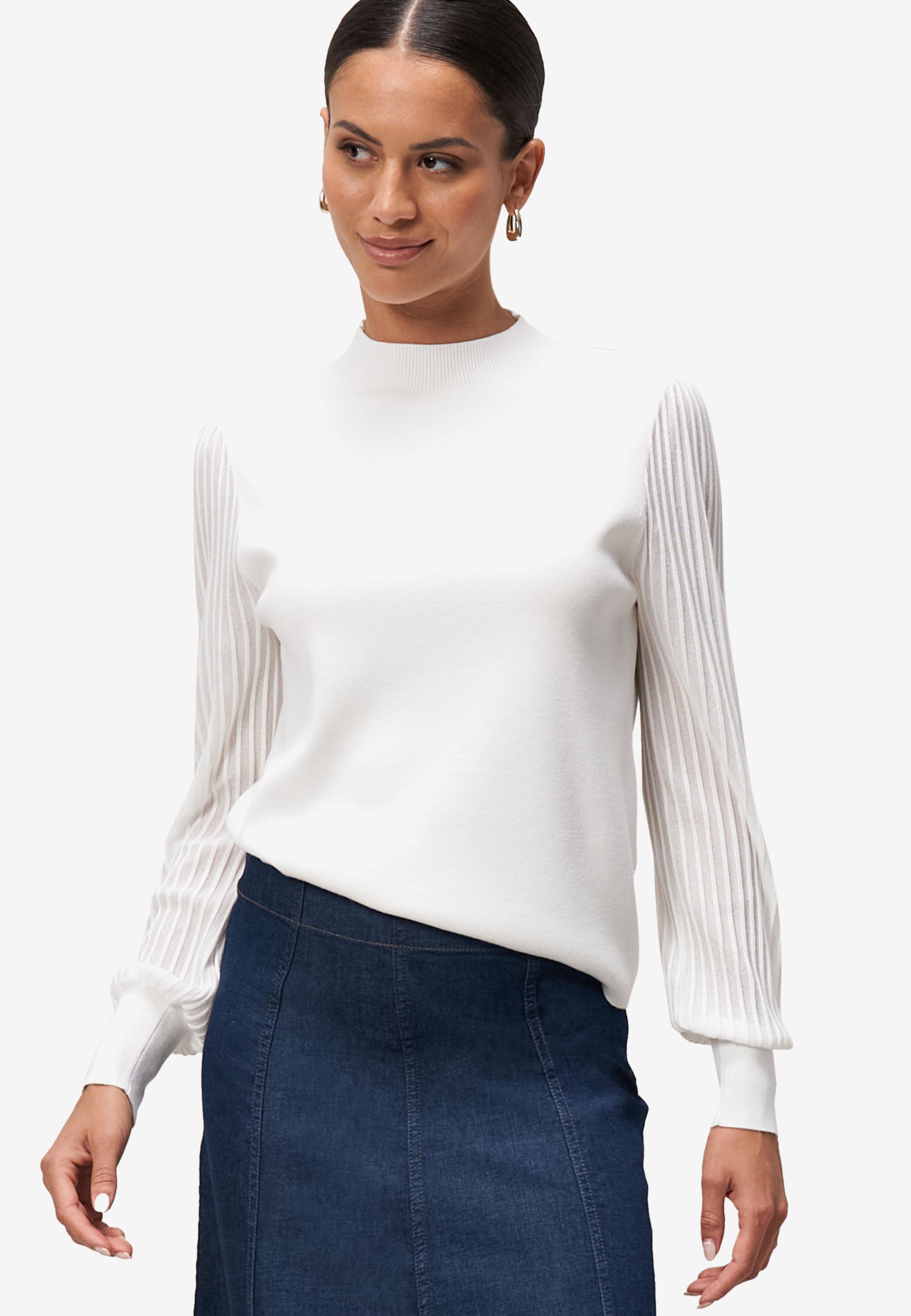 Strickpullover - Stehkragen