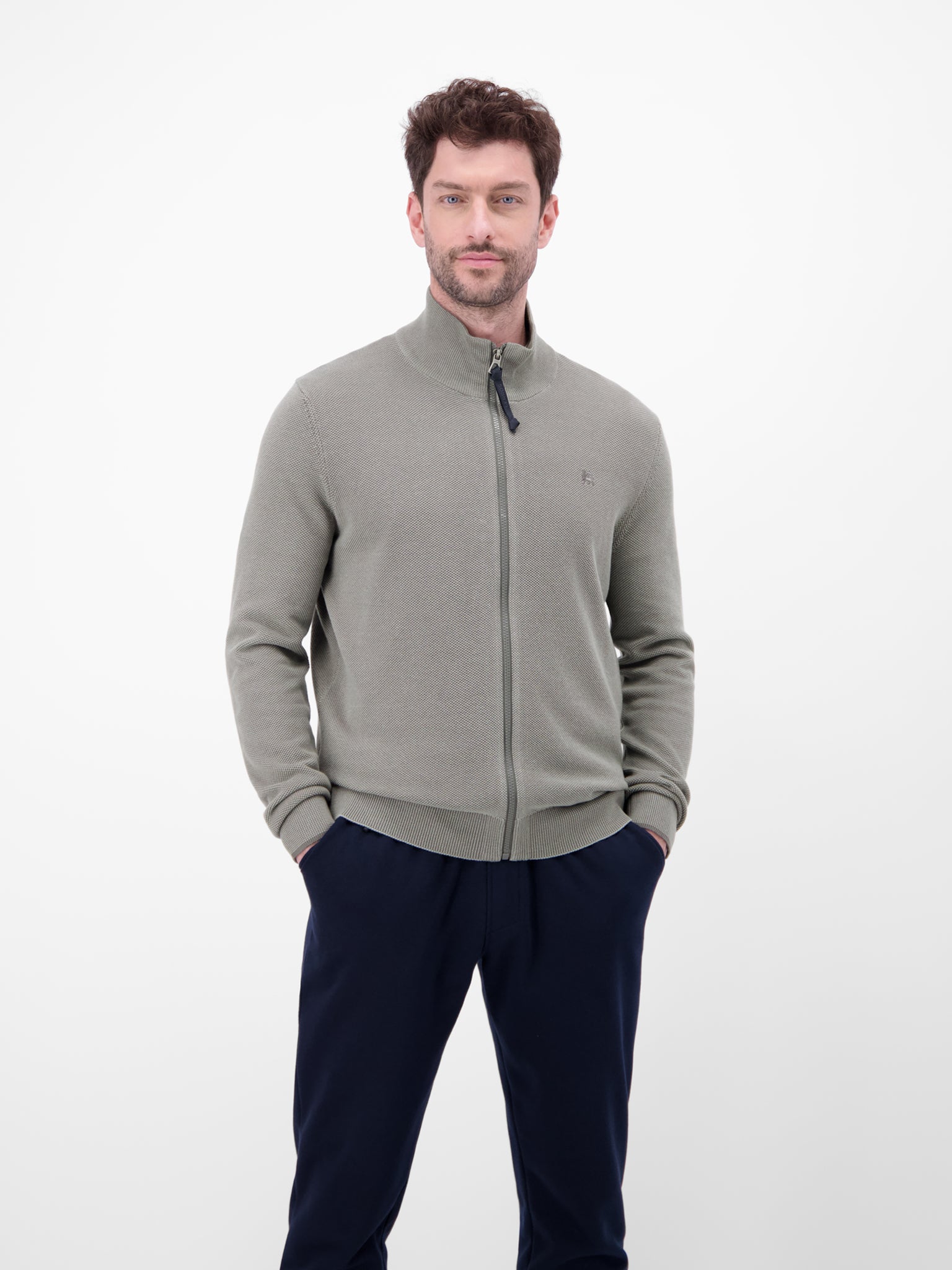 Strickjacke - Stehkragen