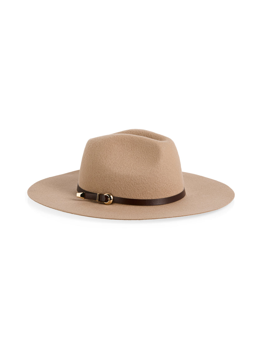 Fedora Hut - Wolle mit Lederband