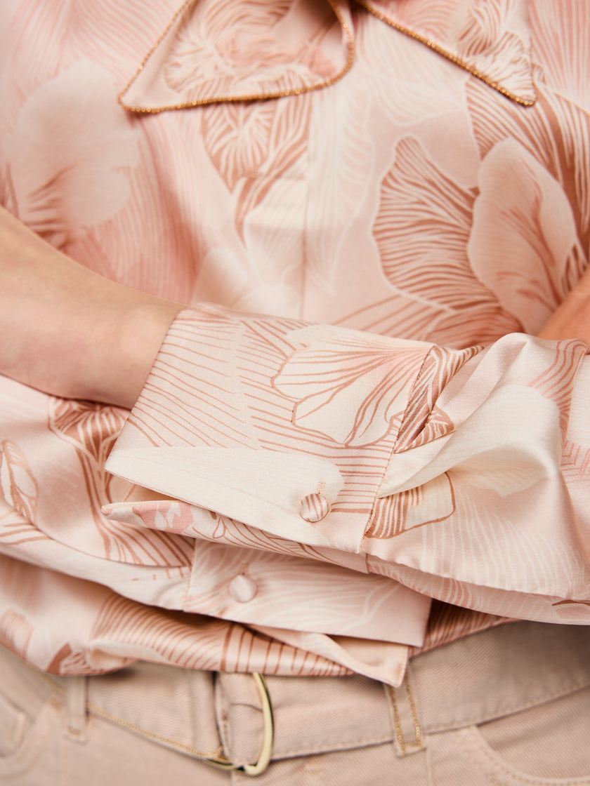 Schluppenbluse - Seiden-Mix