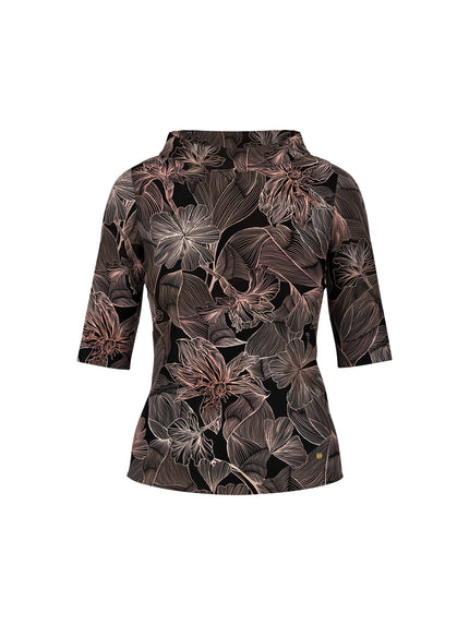 Halbarm-Shirt - Blumenprint