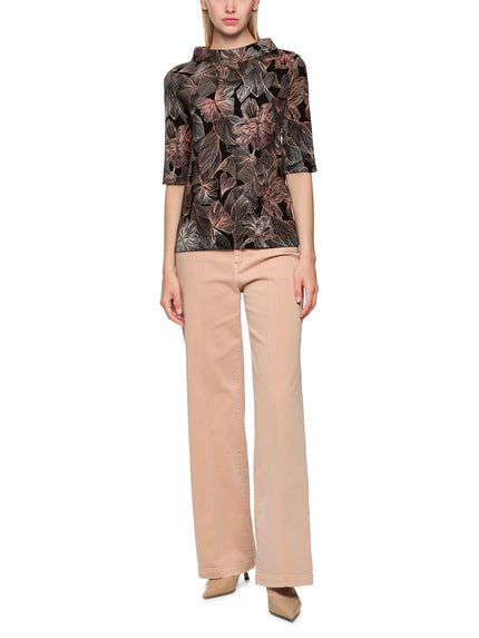 Halbarm-Shirt - Blumenprint