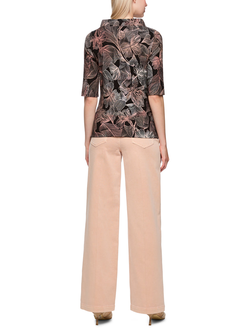 Halbarm-Shirt - Blumenprint