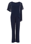 Jumpsuit -  Jersey mit Chiffon Überwurf