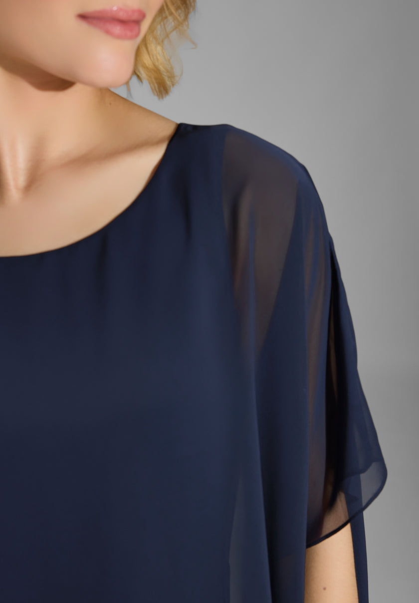 Jumpsuit -  Jersey mit Chiffon Überwurf