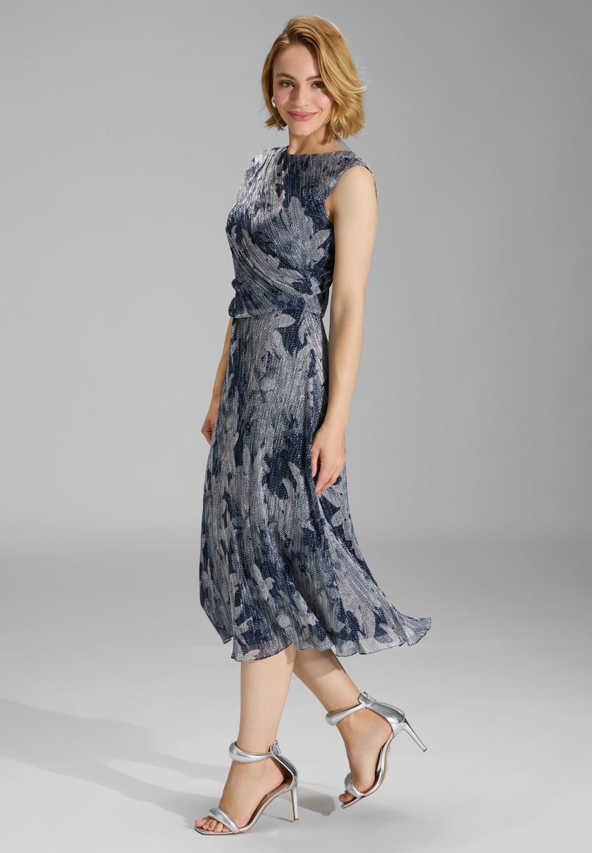 Plissiertes Kleid - Metallikfäden