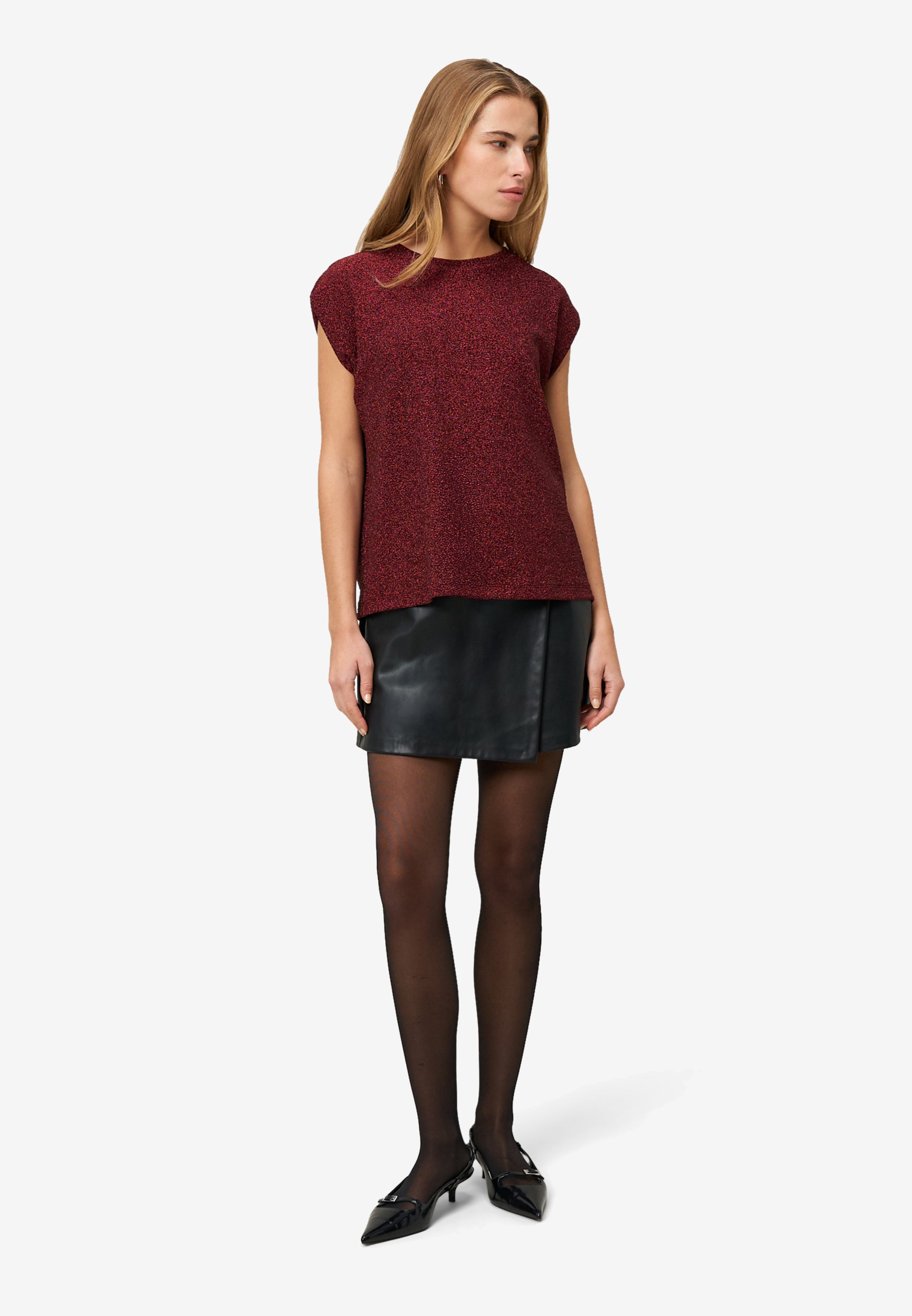 Glitzer-Shirt - Rundhalsausschnitt