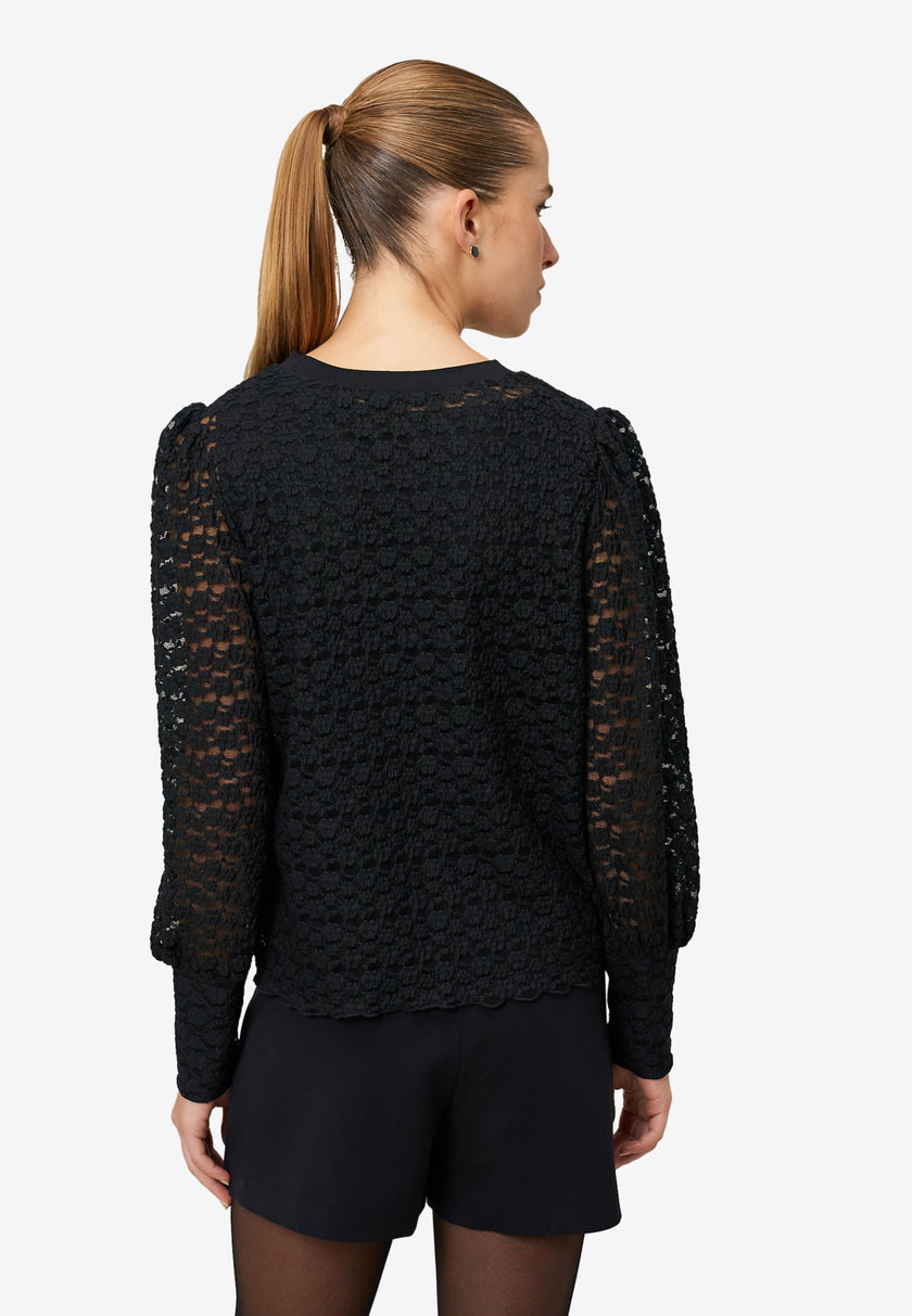 Spitzenbluse - Rundhalsausschnitt