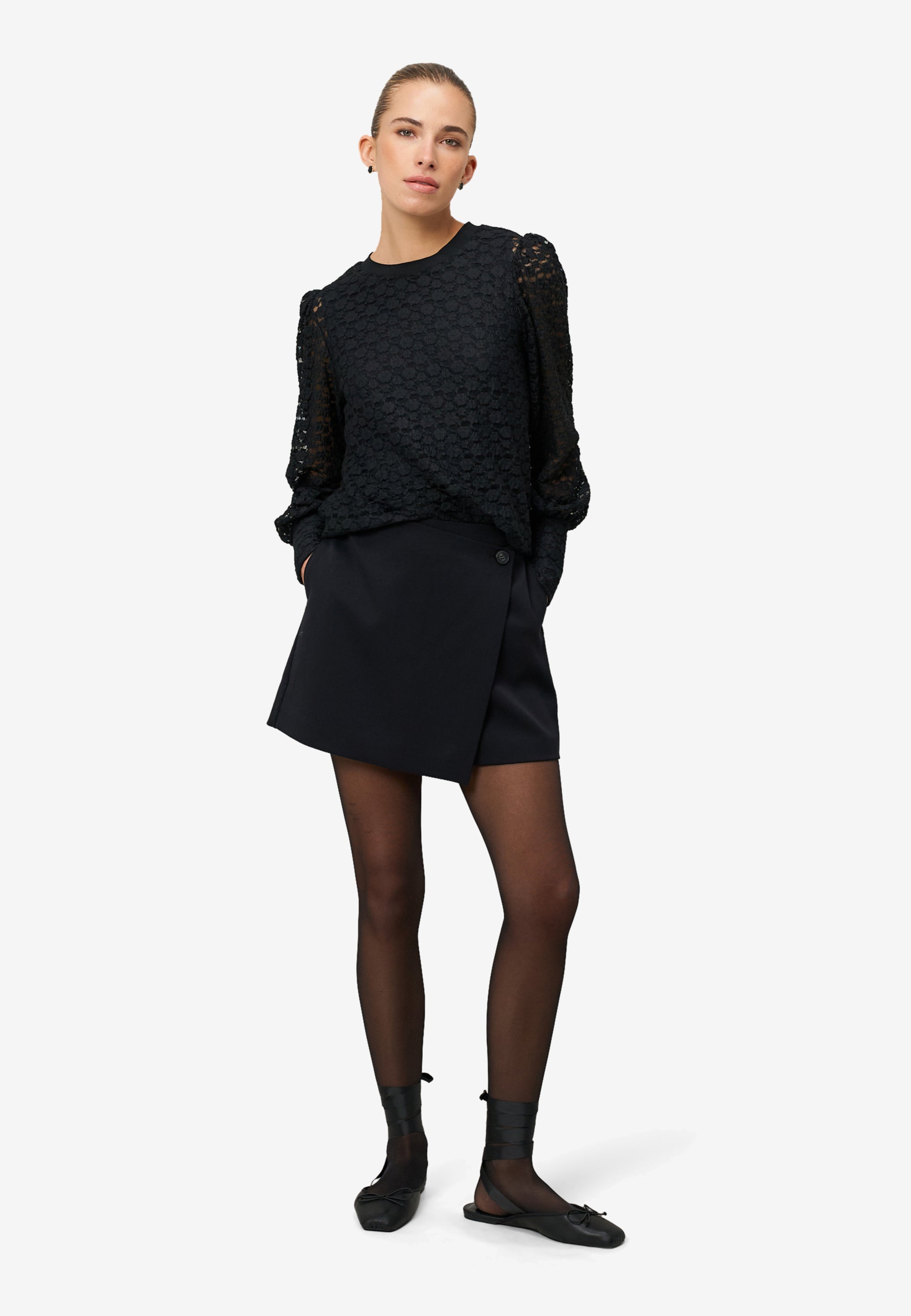 Spitzenbluse - Rundhalsausschnitt