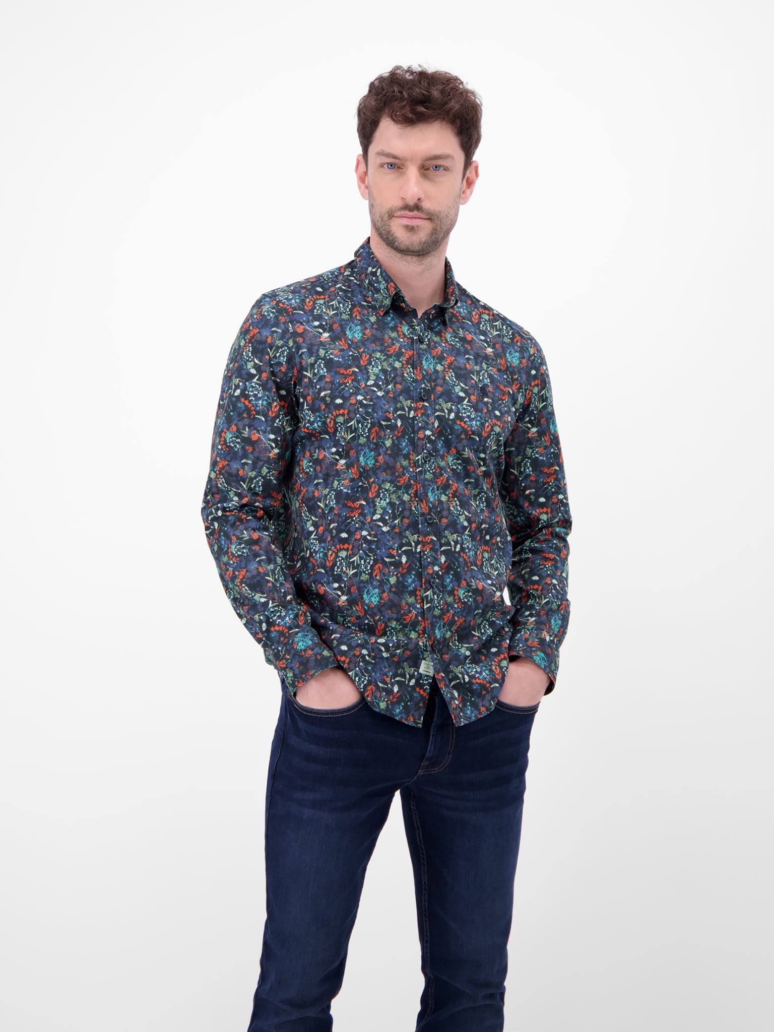 Langarmhemd - Button Down