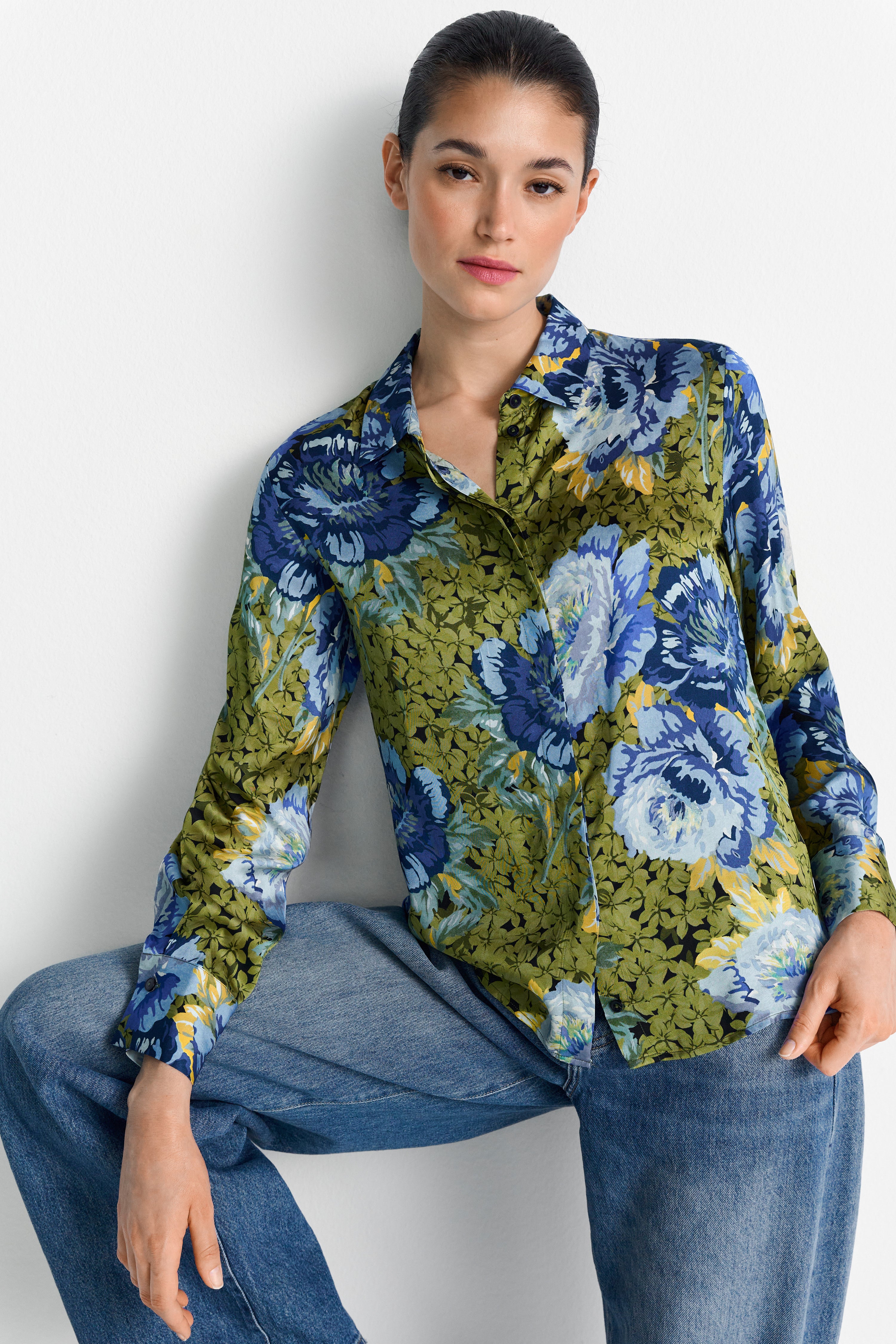 Bluse - Rosenprint