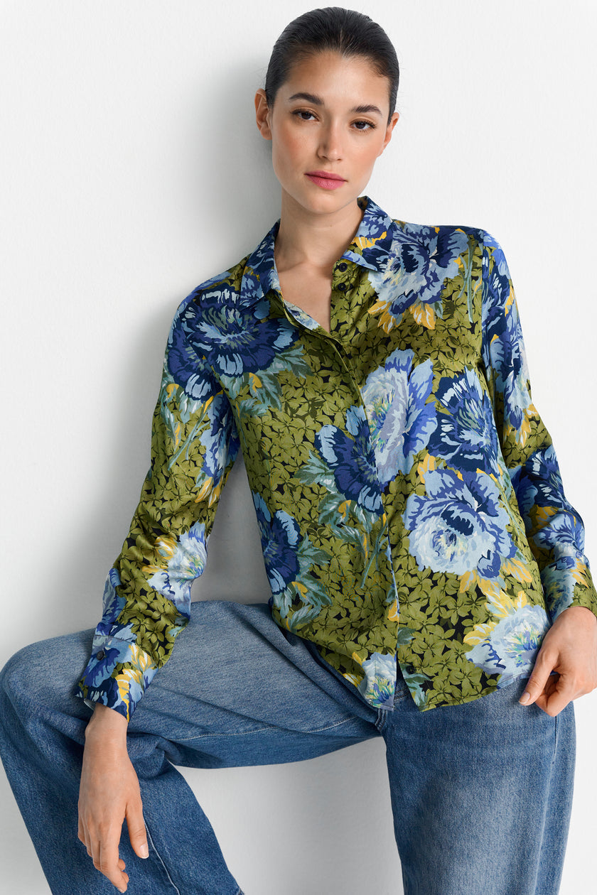 Bluse - Rosenprint