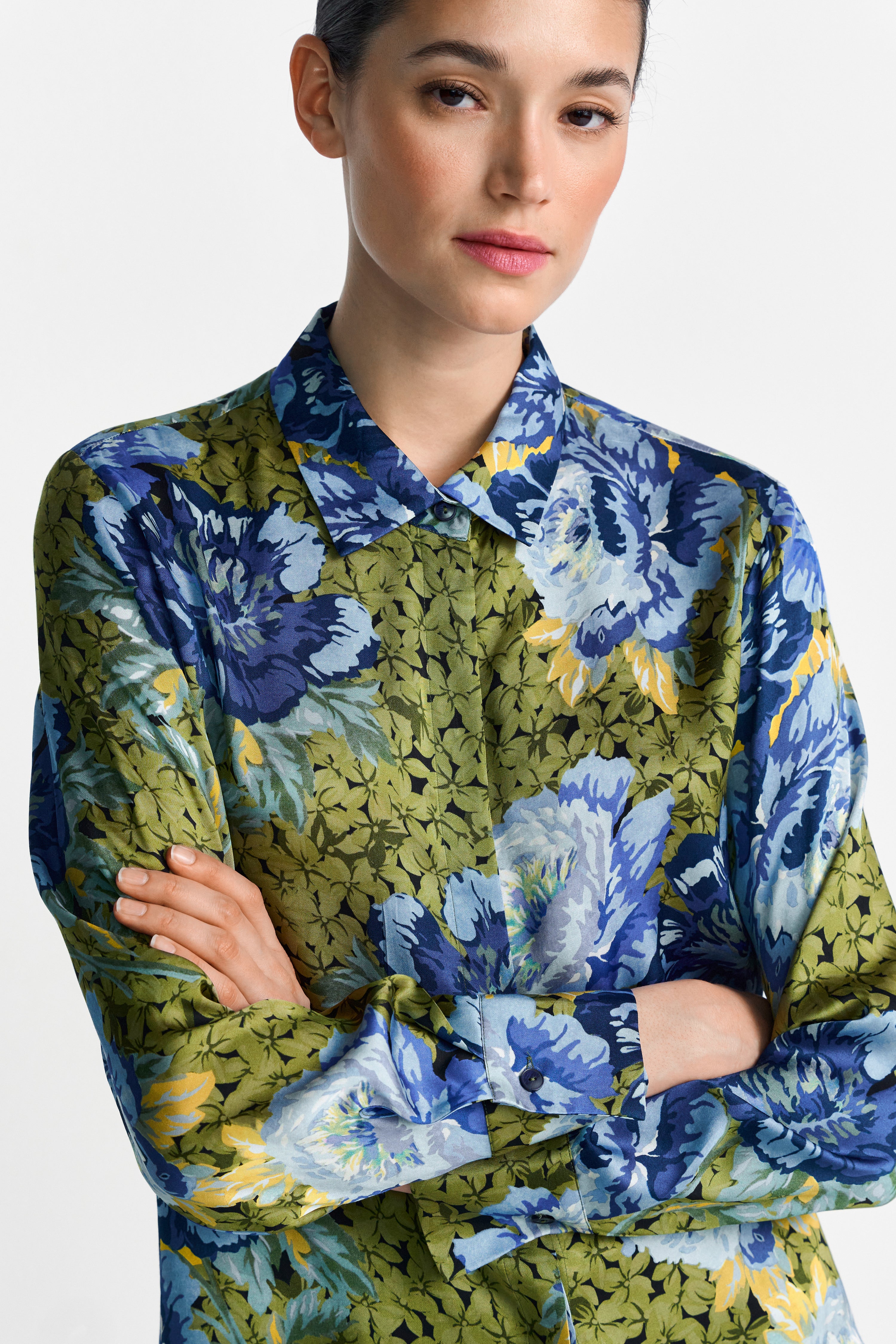 Bluse - Rosenprint