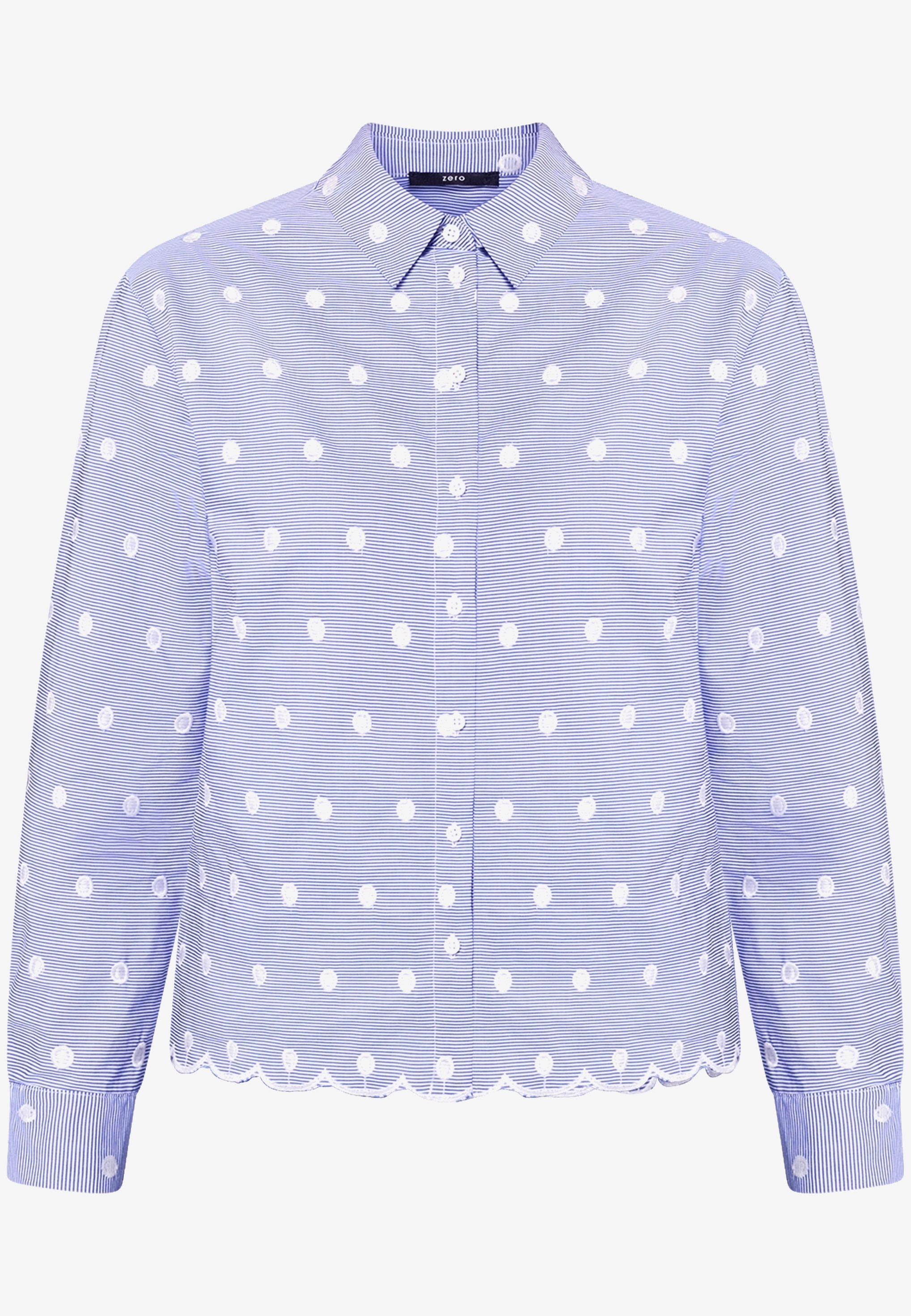 Bluse - Streifen und Stickerei