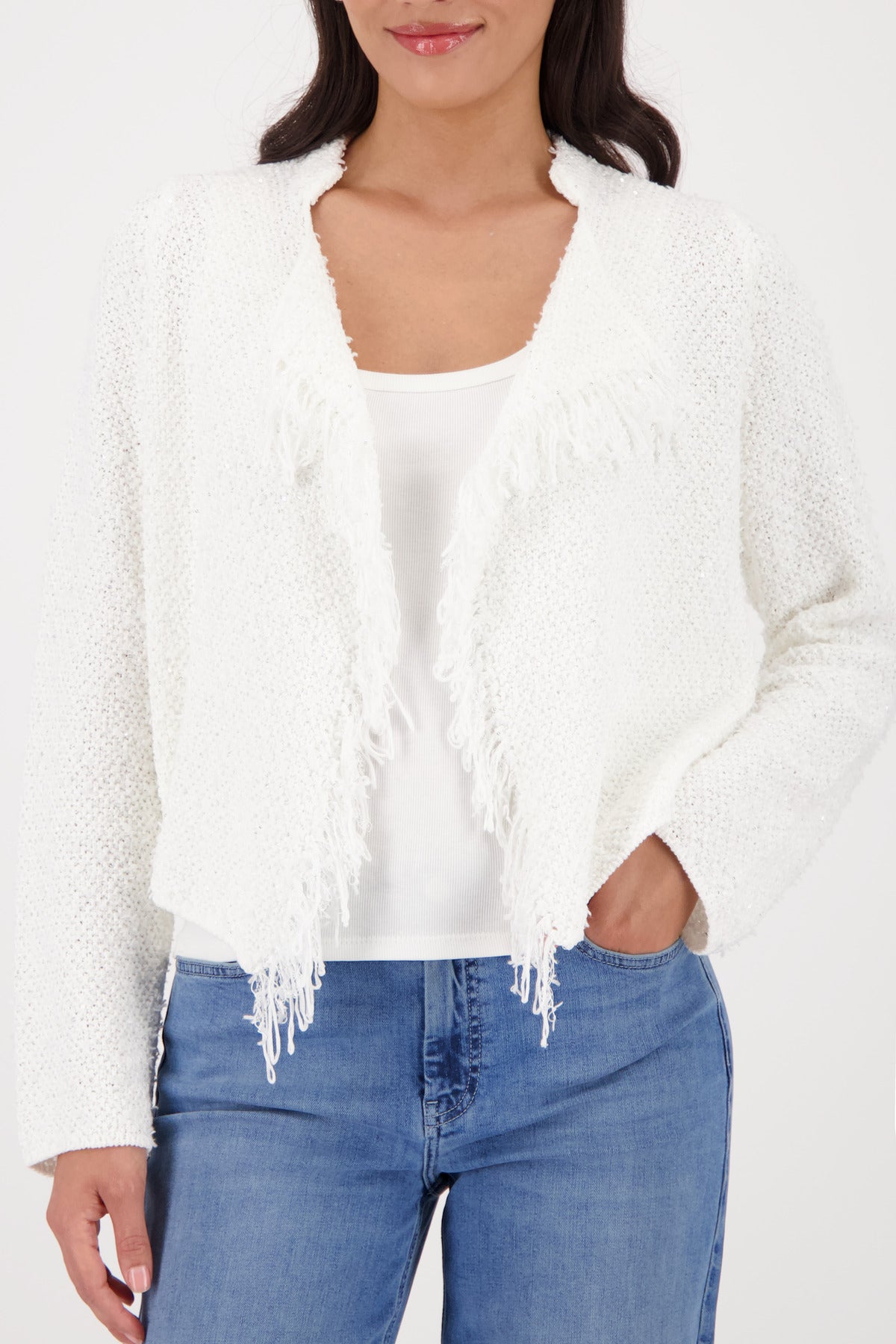 Strickjacke - Fransen
