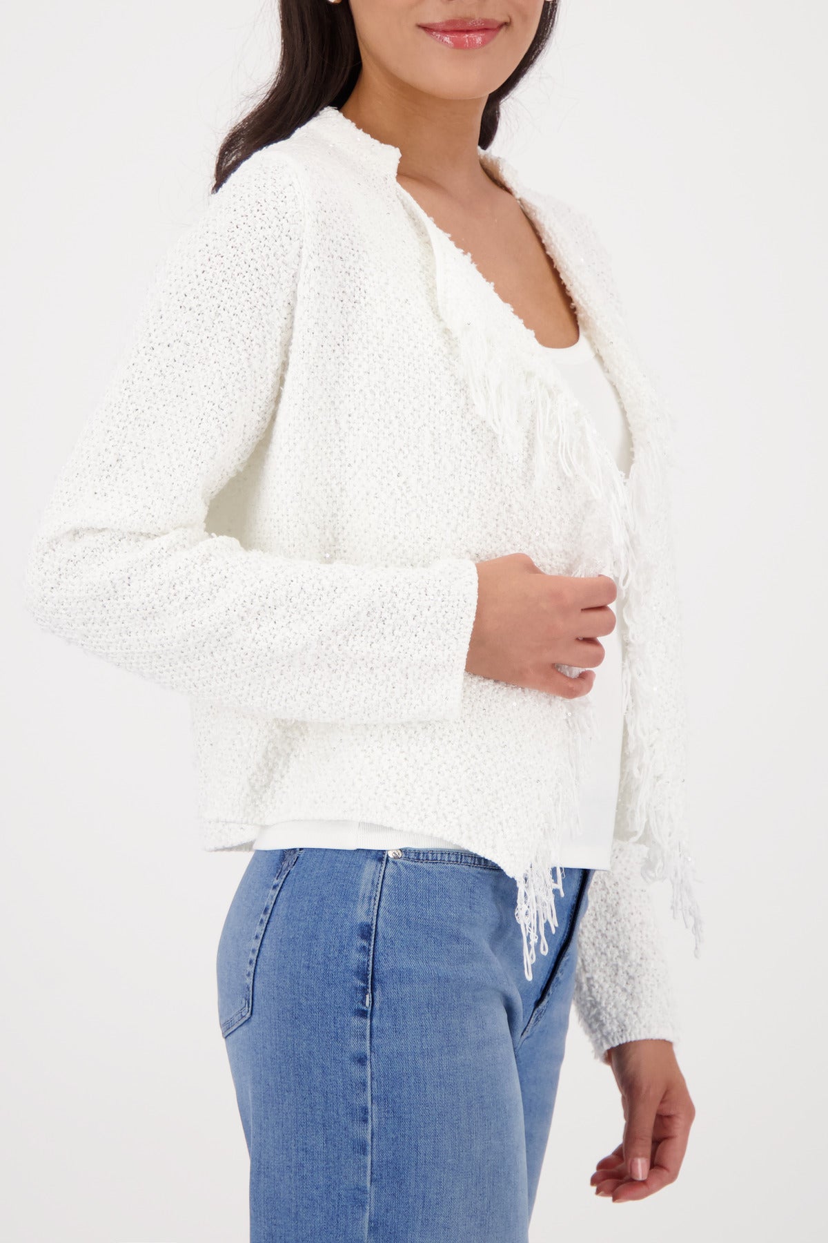 Strickjacke - Fransen